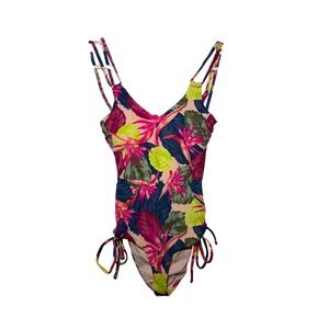 Tori Praver Swimwear Tropical Print One Piece Back Cutout Swimsuit‎ Womens XS